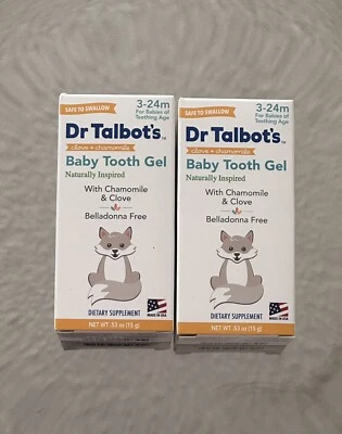Lot Of 2 Dr. Talbot's Baby Tooth Gel Naturally Inspired Glove+Chamomile Exp10/26 - Image 1 of 4