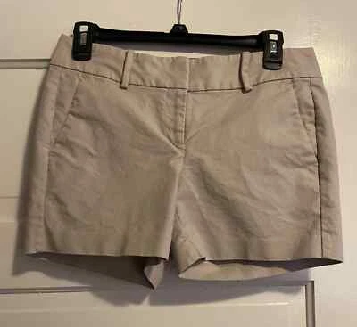 Pantalones Cortos Ann Taylor Signature Para Mujer Talla 0 Caqui 4” Entrepierna Algodón Mezcla Spandex Foto 1 de 4