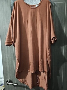 Ladies Blue Vanilla Taupe/pinky Cold Shoulder Top Size Large Appx 18 - Picture 1 of 10