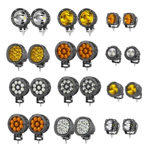 3"4"5" Inch Round LED Fog Lights Spot/Flood Bumper Driving Pod Bar Offroad SUV - Picture 1 of 121