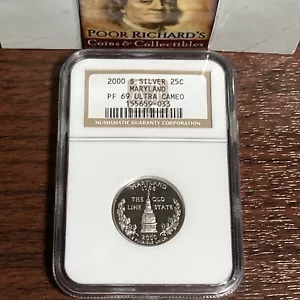 2000S SILVER Maryland NGC Certified PF69 ULTRA CAMEO SQ1082 - Picture 1 of 5