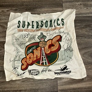 Seattle SuperSonics Autographed Litho 1996 NBA Finals #O - Picture 1 of 5