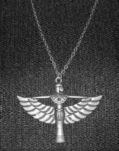 Egyptian Goddess Isis Aset Pendant Necklace, Silverplated, African, Magic - Picture 1 of 5