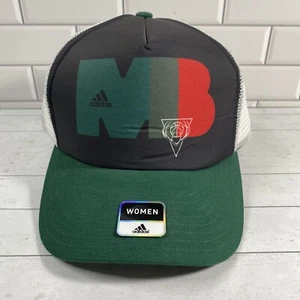 Milwaukee Bucks Adidas SnapBack Trucker’s Style Hat Cap MB Red Green Black New - Picture 1 of 9