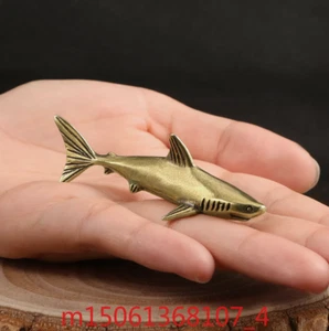 Faux Antique Aged Moe Shark Brass Ornament Antique Brass Tea Pet - Imagen 1 de 5