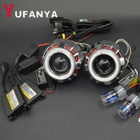 2.5'' HID Bixenon Projector Lens Dual Angel Eye Kit Car Motor Headlight Retrofit