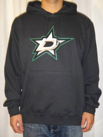 NWT Majestic Dallas Stars NHL Men's Felt Tek Patch Hooded Sweatshirt - Black Cover