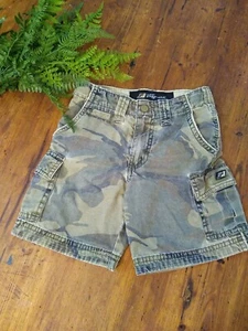 Lee Pipes Boys Camo Shorts Size 4 R Green Camouflage Distressed Cargo - Picture 1 of 7