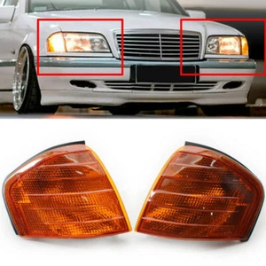 Pair Front Corner Lights Turn Signal Lamps L+R For Benz C Class W202 1994-2000 w - Picture 1 of 7