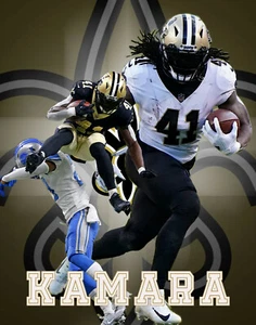 New Orleans Saints Lithograph print of Alvin Kamara 2021 11 x 14 - Picture 1 of 1