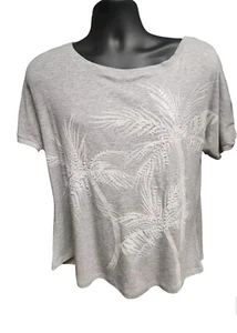 Democracy Palm Tree Graphic T Shirt short sleeve Womens Size M - Picture 1 of 6