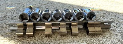 MASTER MECHANIC  7 PC 3/8 INCH DRIVE SOCKET HEX DRIVE SET WITH RAIL AS PICTURED - Image 1 of 4