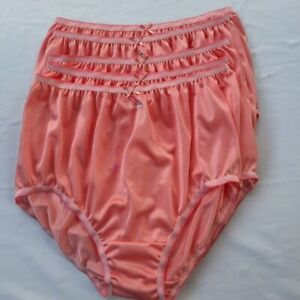5 Orange Big Underwear Granny panties Soft Silky Nylon Briefs Woman Waist38"-44"