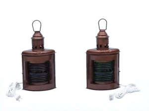 Antigua lámpara eléctrica de puerto y estribor de cobre de 12" - Imagen 1 de 10