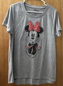 Disney Women’s Minnie Mouse Jerry Leigh Shirt Gray Size XXL Women’s Cut Style - Picture 1 of 8