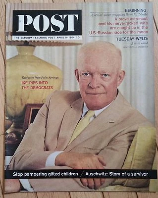 THE SATURDAY EVENING POST APRIL 11 1964 IKE RUSSIAN RACE MOON PALM SPRINGS  - Image 1 of 2