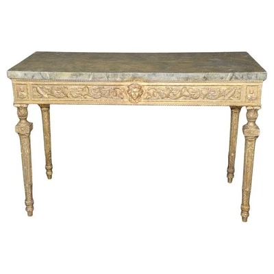 Mesa consola Theodore Alexander neoclásica con tapa de mármol sintético de fina calidad Foto 1 de 4