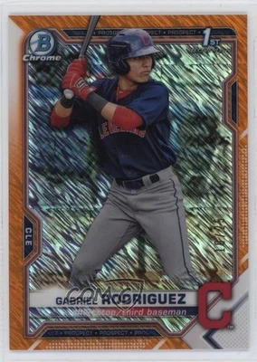 2021 Bowman Chrome Prospects Orange Shimmer Refractor /25 Gabriel Rodriguez - Image 1 of 2