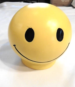 Vintage Roy Industries 1972 Hartplastik gelb SMILEY HAPPY FACE Coin Bank EX - Bild 1 von 8