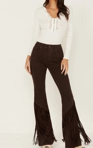 Idyllwind Women's Coffee Bean Rebel Fringe Bootcut Jeans Bohemian  Country - Picture 1 of 5