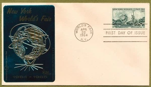 Scott #1244 - First Day Cover - 1964 - Sarzin Metalic Cachet - World's Fair - 1 - Picture 1 of 1