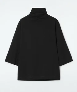 Cos Bluse Oberteil Shirt schwarz Rollkragen zum Binden - Bild 1 von 14