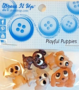PLAYFUL PUPPIES 7687 Dress It Up Knöpfe Tiere Hunde Basteln Kuchen basteln - Bild 1 von 4
