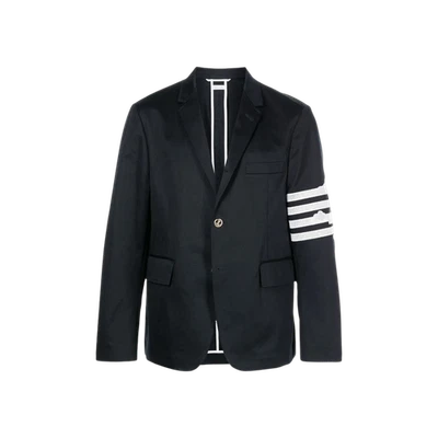 Chaqueta sin construir Thom Browne Broderie Anglaise Sky Motif 4 barras azul marino Foto 1 de 2