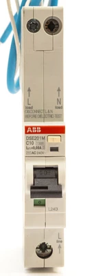 ABB 10 AMP 10A C10 CURVE C 10kA 30mA RCBO TYPE AC DSE201 M 2CSR275051R1104 - Image 1 of 4