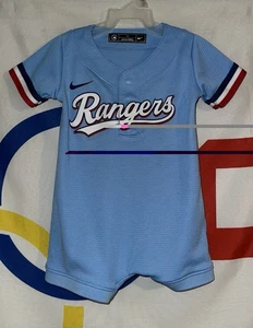 Camiseta de béisbol Nike Texas Rangers talla 12M azul bebé MLB - Imagen 1 de 5