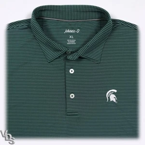 NEUWERTIG Johnnie-O Michigan State Spartans Performance Polo Herren XL ~ gestreift NCAA - Bild 1 von 6
