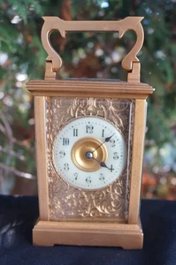 Antique 1800s L'EPEE French Carriage Clock SEE VIDEO GONG CHIME - Gilt FILIGREE - Picture 1 of 12
