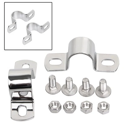 Chrome Iron Rear Fender Mount U-Clamp For Harley EL 36-40 FL 41-57 UL V Twin 74 - Image 1 of 4