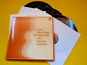 3 LP MAURICE GENDRON - Die 6 Suiten Für Violoncello Solo - SPAIN - BWV 1007-1012 - Picture 1 of 3