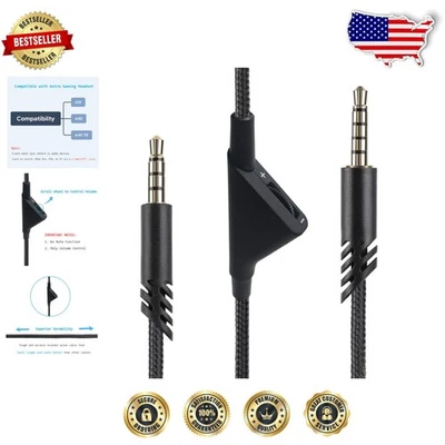 3M Nylon Braided Audio Cable for Astro A10 A40, Volume Control - Image 1 of 4