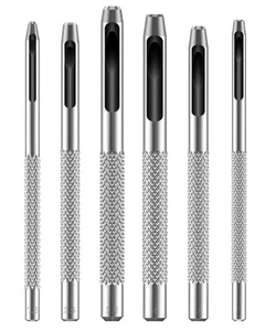 - Hollow Leather Hole Punch Set, 6 pcs, Steel, Leather Hole Punch Tool, Leath... - Picture 1 of 8