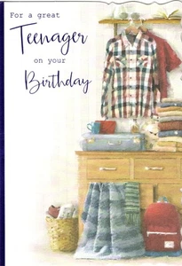 'FOR A GREAT TEENAGER ON YOUR BIRTHDAY' CARD AND MATCHING ENVELOPE 5" X 7" - Picture 1 of 3