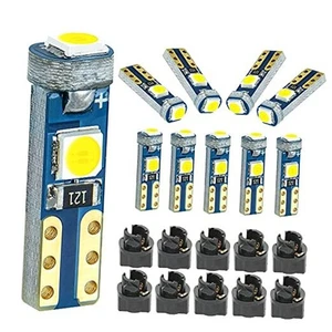 T5 37 74 LED Bulb with Twist Lock Socket PC74 PC37 Dashboard Instrument White - Picture 1 of 7