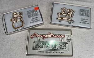 Dept 56 Snow Village Brite Lites Lighted Accessory Christmas Merry Snowman Santa - Picture 1 of 7
