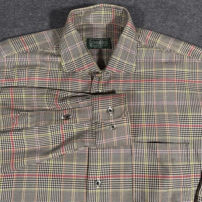 Gitman Bros Shirt Large Button Up Brushed Cotton Colorful Glen Check USA Preppy - Image 1 of 4