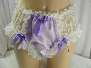 SISSY mens ABDL SATIN RUFFLE BUM PANTIES KNICKER LINGERIE UNDERWEAR ,B48 - Picture 1 of 4