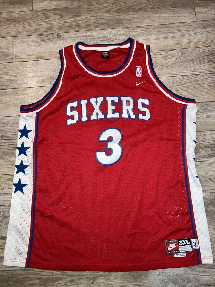 Allen Iverson 1977 Philadelphia 76ers Nike NBA Retro Jersey 3XL 3X mens - Image 1 of 4