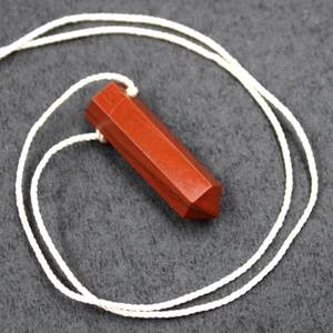 Handmade Natural Red Jasper Bohemian Macrame Necklace Healing Crystal Pendant - Picture 1 of 5