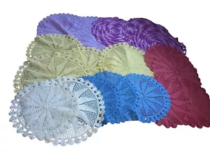 Tapetes de molinete de ganchillo a mano de colección 16 tamaños y colores surtidos. 11"- 14" - Imagen 1 de 6
