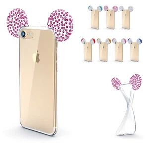 Apple iPhone Huawei Smartphone Bling Ear Backcase Sparkle Mouse Ear Cover - Picture 1 of 13