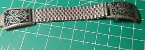 💥Vtg. NATIVE AMERICAN Stretch WATCH BRACELET BAND 100% Stainless Steel Bin 9 - Picture 1 of 7