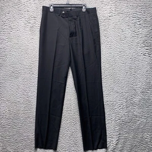 Alfani Mens Dress Pants Black 34 W Unhemmed Pleated Formal Workwear - Foto 1 di 7