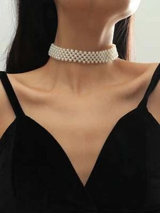 Elegant Faux Pearl Necklace Chocker for Women Novelty Necklace Creative Necklace - Picture 1 of 4