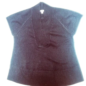 Coldwater Creek Sweater/vest Womens Large Black Short Cap Sleeve Knit V-neck - Picture 1 of 7