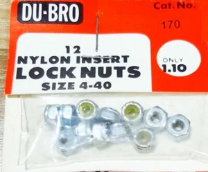 Dubro #170 Nylon Insert Lock Nuts Size 4-40 Silver Set for RC Aircraft Model - Picture 1 of 2